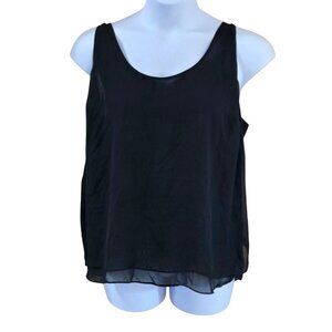 Old Navy Double Layer Chiffon Tank Black Sheer whimsygoth chic glam elegant